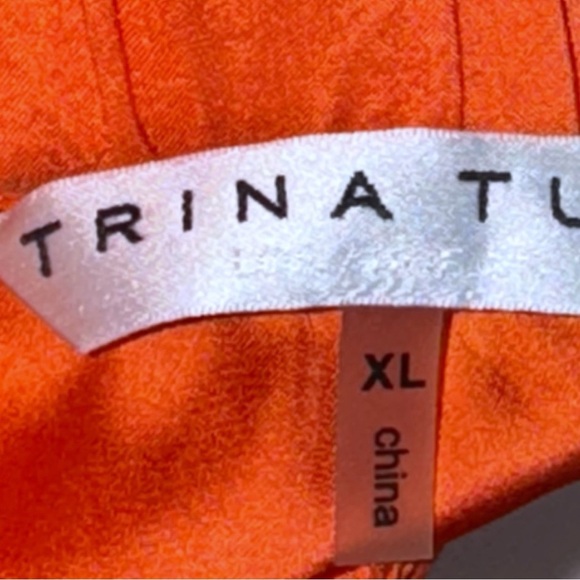 Trina Turk Windward Windward Orange Off Shoulder Dress Sz XL Summer Vacay - Picture 13 of 15